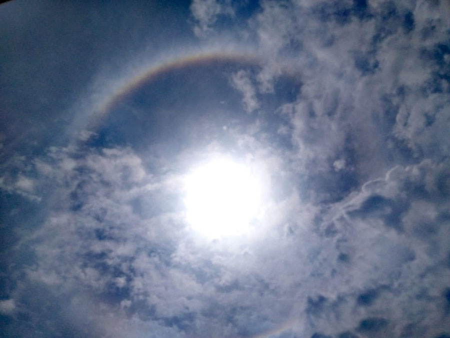 Halo solar durante temblor en Veracruz